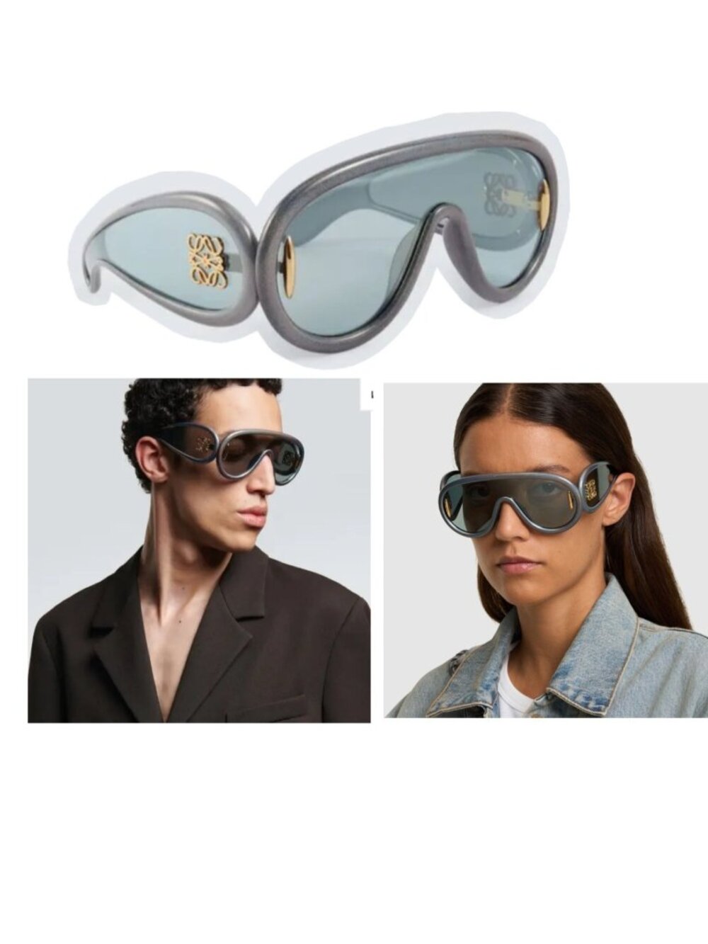 LOEWE Wave Shield sunglasses Mask Style 100% UV Protection